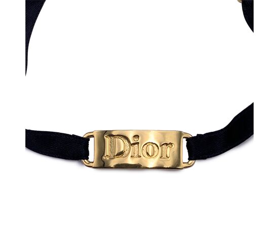 CHRISTIAN DIOR Bracciale Vintage in Tela Col. Nero