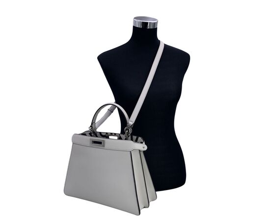 FENDI Borsa a Mano in Pelle Col. Bianco Peekaboo IseeU M