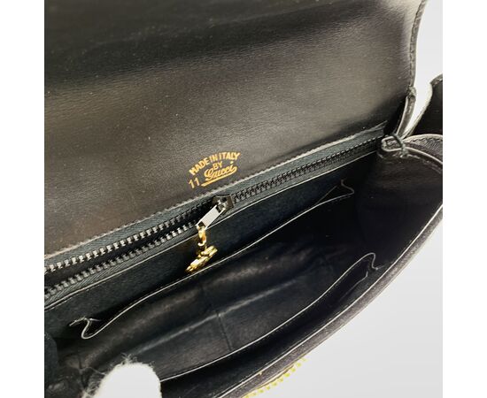 GUCCI Borsa a Tracolla Vintage in Camoscio Col. Nero M