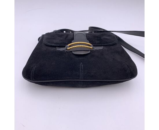 GUCCI Borsa a Tracolla Vintage in Camoscio Col. Nero M