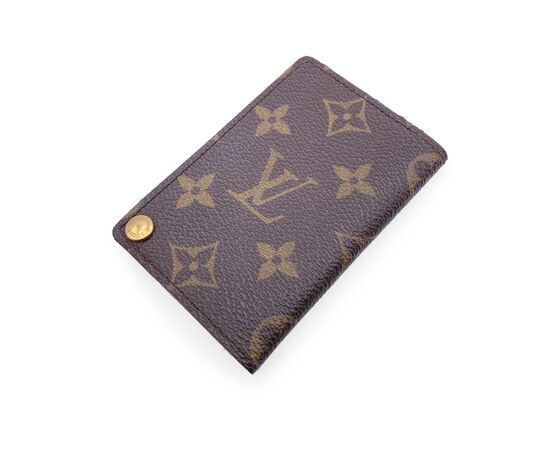 LOUIS VUITTON Accessorio Vintage in Tela Col. Marrone Porte Carte Pression S