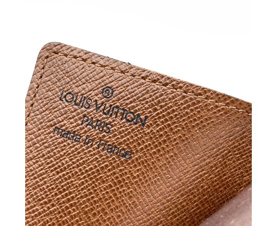 LOUIS VUITTON Accessorio Vintage in Tela Col. Marrone Porte Carte Pression S