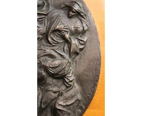 Bruno Boari (1896-1964) Compianto - medaglione di rbonzo a  rilievo
