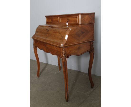 Antica ribaltina scrittoio/bureau in noce Luigi Filippo Francia 1860 . restaurato ! Mis cm 91 x cm 51 