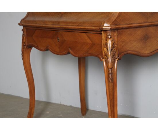 Antica ribaltina scrittoio/bureau in noce Luigi Filippo Francia 1860 . restaurato ! Mis cm 91 x cm 51 