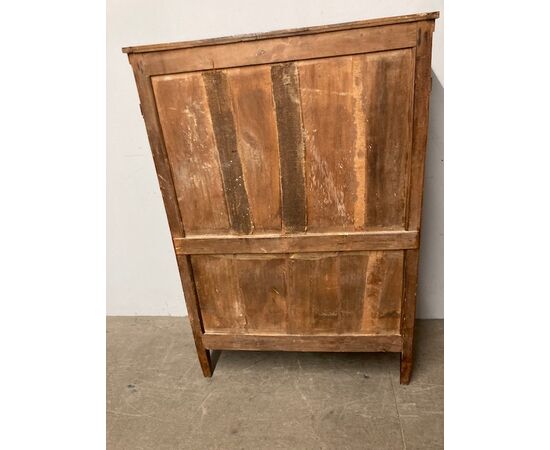 Antico secretaire ribalta in noce fine 700 . Luigi XVI . Mis 95 x 39 h 139. Restaurato 