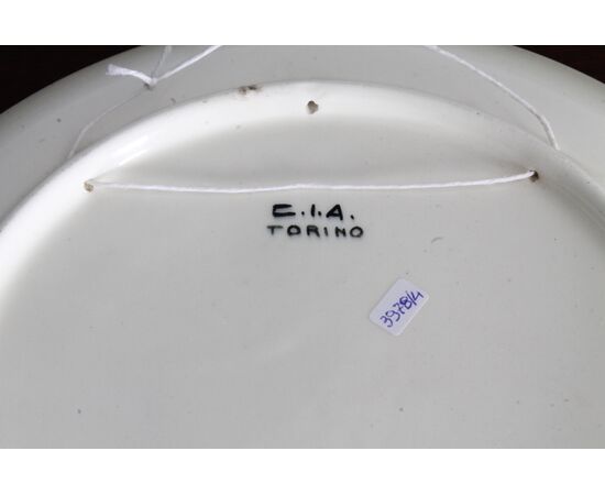 Piatto ceramica  Futurista -  Cia Torino  - epoca 1930  mis 32 