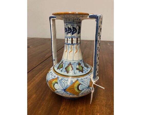 Antico vasetto maiolica  art decò 1940 Cantagalli Firenze. Altezza cm 19 