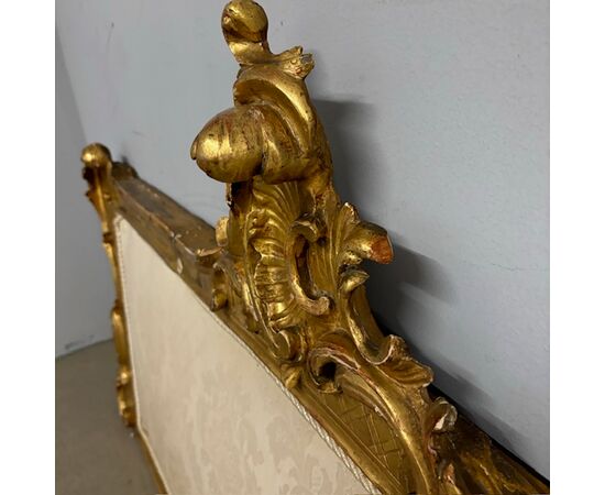 Antica testata letto  testiera Luigi Filippo 1840 foglia oro . Mis Largh 192 H 98 