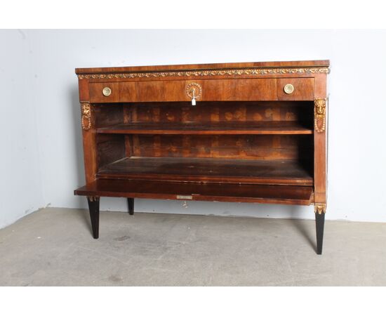 Antica splendida credenza Impero 1830 noce Umbria.  Mis 129 x 57  Servante