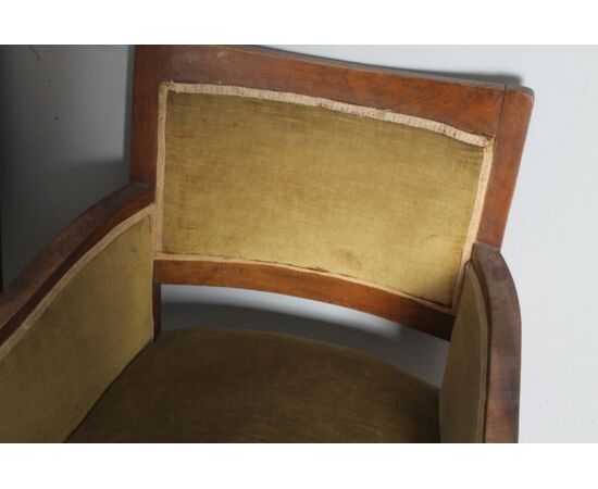 Antica coppia di poltroncine art deco noce 1940 .