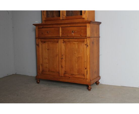 Antica credenza /vetrina arte povera toscana XIX restauro naturale cera . Mis molto rare .L 107 x 44 x 210