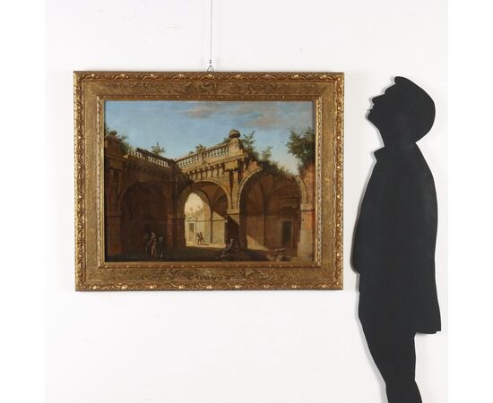 Dipinto Capriccio architettonico con Figure