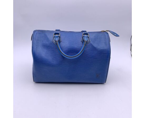 LOUIS VUITTON Borsa a Mano in Pelle Col. Blu Speedy M