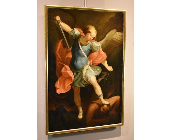 L’Arcangelo Michele, Guido Reni (Bologna 1575 - 1642) Bottega/Seguace di