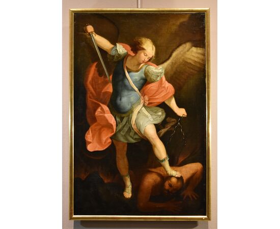 L’Arcangelo Michele, Guido Reni (Bologna 1575 - 1642) Bottega/Seguace di