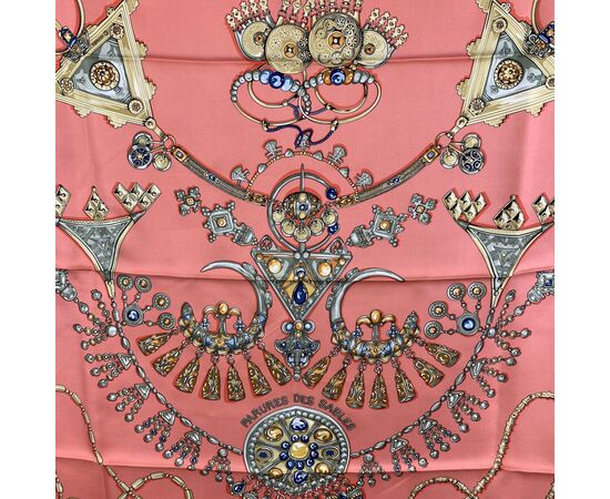 HERMES Foulard Vintage in Seta Col. Rosa Carre 90