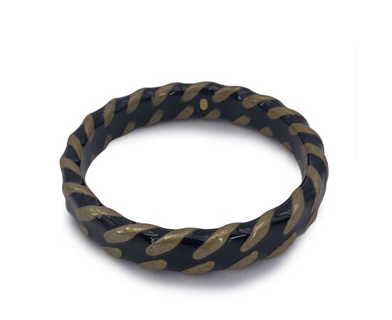 CHANEL Bracciale Vintage in Pelle Col. Nero CC