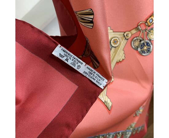 HERMES Foulard Vintage in Seta Col. Rosa Carre 90