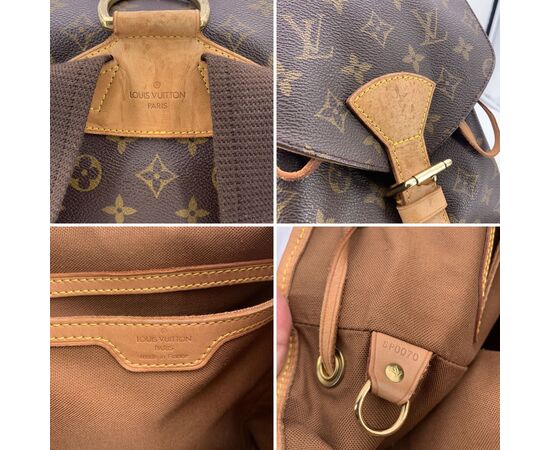 LOUIS VUITTON Zaino Vintage in Tela Col. Marrone Montsouris Vintage M