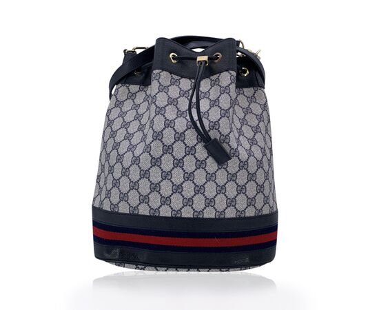 GUCCI Borsa a Tracolla Vintage in Tela Col. Blu Ophidia M