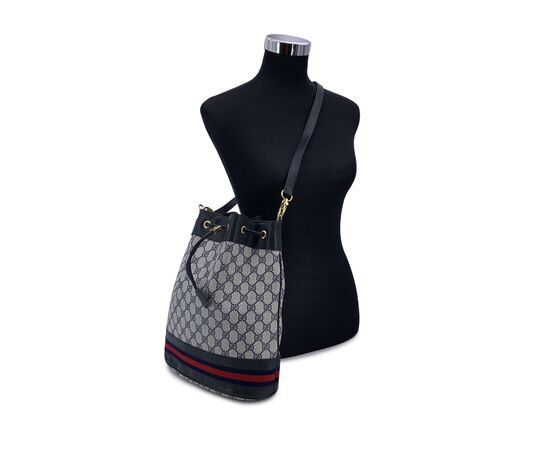 GUCCI Borsa a Tracolla Vintage in Tela Col. Blu Ophidia M