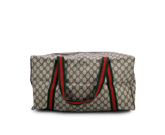 GUCCI Borsa da Viaggio Vintage in Tela Col. Marrone Ophidia L