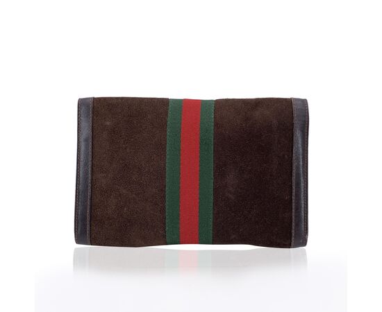 GUCCI Pochette Vintage in Camoscio Col. Marrone Ophidia S