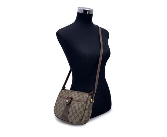 GUCCI Borsa a Tracolla Vintage in Tela Col. Marrone Ophidia S