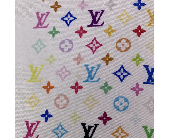 LOUIS VUITTON Foulard in Seta Col. Bianco Logomania