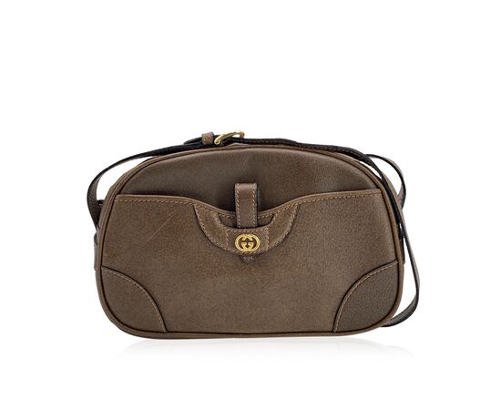 GUCCI Borsa a Tracolla Vintage in Pelle Col. Marrone Ophidia M