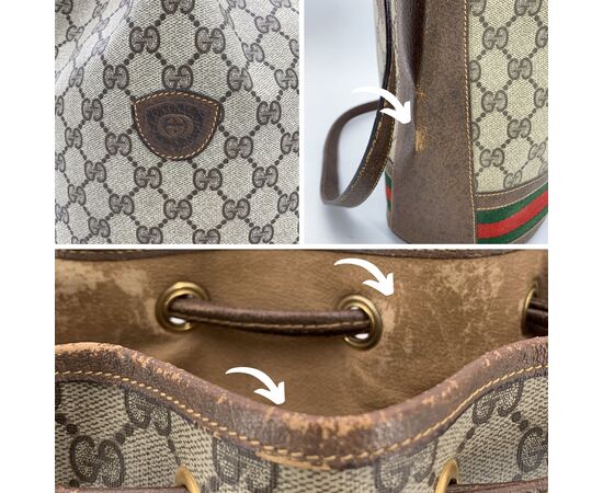 GUCCI Borsa a Tracolla Vintage in Tela Col. Beige Ophidia M