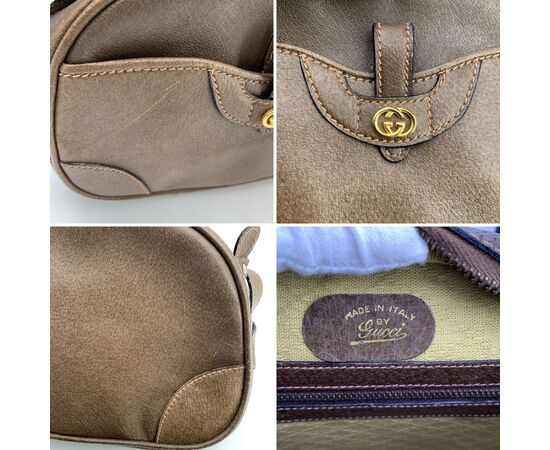 GUCCI Borsa a Tracolla Vintage in Pelle Col. Marrone Ophidia M