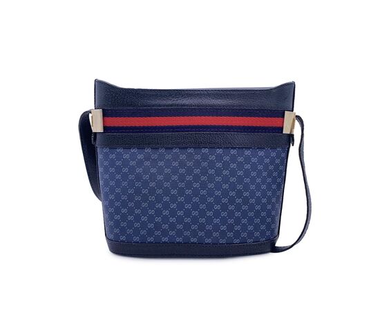 GUCCI Borsa a Tracolla Vintage in Tela Col. Blu Ophidia M