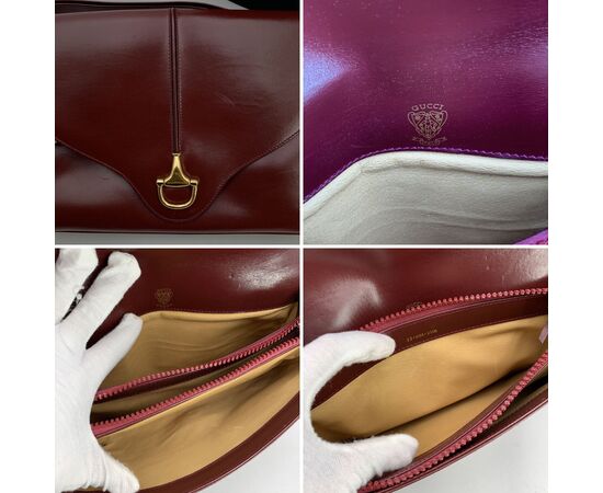 GUCCI Borsa a Tracolla Vintage in Pelle Col. Bordeaux Horsebit M