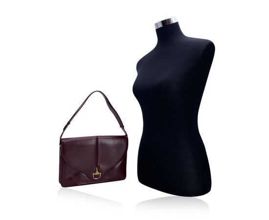 GUCCI Borsa a Tracolla Vintage in Pelle Col. Bordeaux Horsebit M