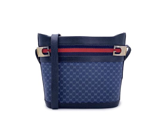 GUCCI Borsa a Tracolla Vintage in Tela Col. Blu Ophidia M