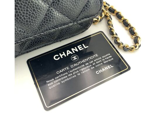 CHANEL Borsa a Tracolla in Pelle Col. Nero Wallet On Chain Timeless/Classique S