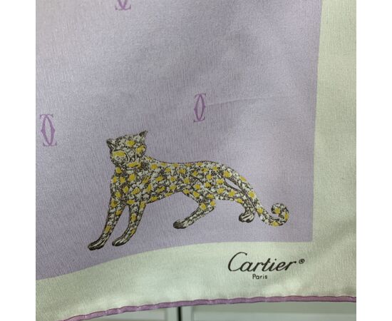 CARTIER Foulard Vintage in Seta Col. Viola C