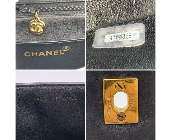 CHANEL Borsa a Tracolla Vintage in Pelle Lucida Col. Nero CC S