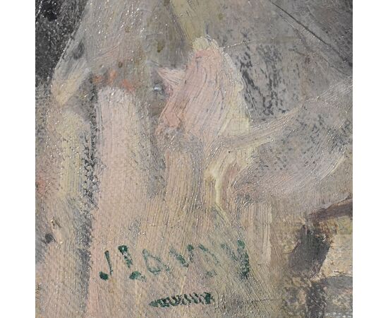 QUADRI ANTICHI, NATURA MORTA CON FIORI DI ROSE, OLIO SU TELA, ART DECO, XX SECOLO. (QF614)