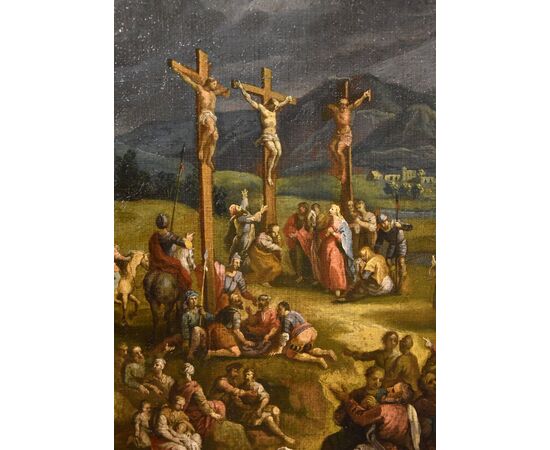 Paesaggio fantastico con la Crocifissione di Cristo, Scipione Compagno (Napoli 1624 - 1680)