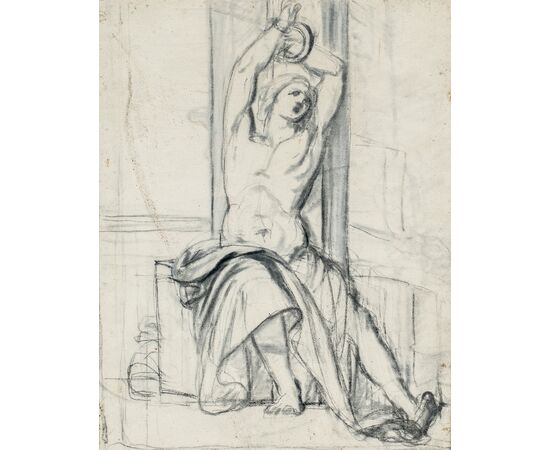 Artista italiano (XVIII-XIX sec.) - Studio per un S. Sebastiano.