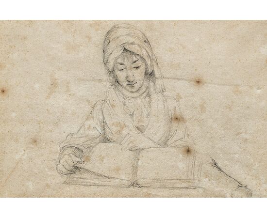 Artista italiano (XVIII-XIX sec.) - Studio per una scrittrice.