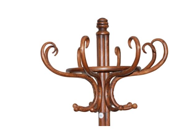 Appendiabiti Thonet Originale di inizio 1900 in Legno di Faggio tinto noce