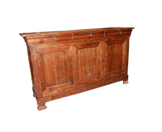 Credenza francese Stile luigi Filippo a 3 Porte in Legno di Noce