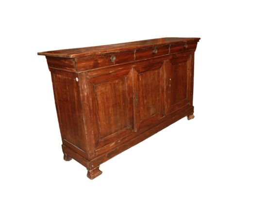 Credenza francese Stile luigi Filippo a 3 Porte in Legno di Noce