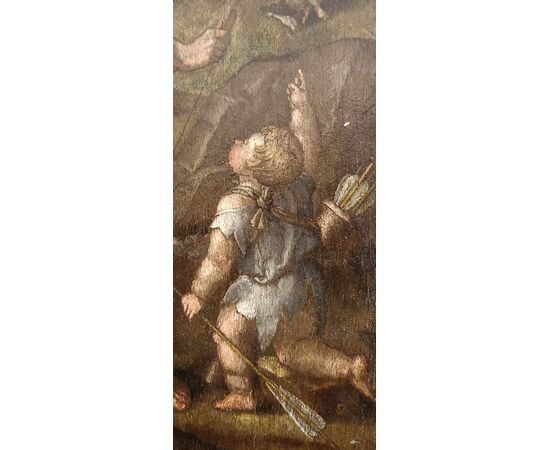 Scuola tedesca XVI secolo - Ercole e Cupido - Olio su tavola