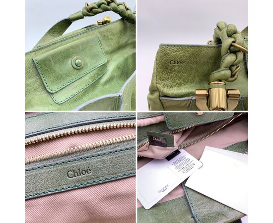 CHLOE Borsa Shopper in Pelle Col. Verde Heloise M