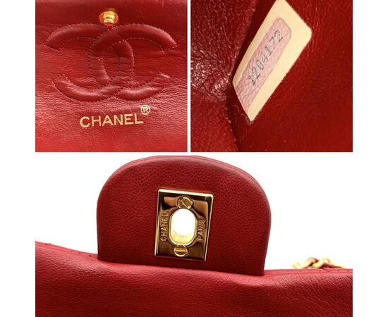 CHANEL Borsa a Tracolla Vintage in Pelle Col. Rosso Timeless/Classique S